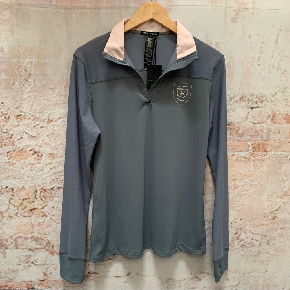 Noel Asmar Selina 1/4 Zip Steel Blue Top